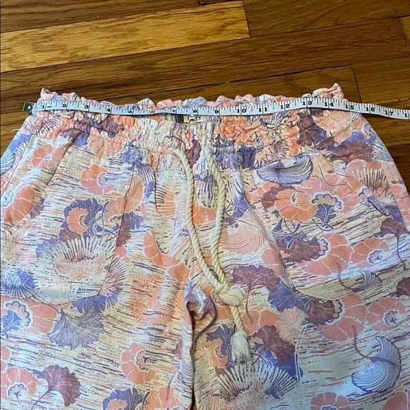 Roxy Wide Leg floral print cargo Flax Linen Drawstring Relaxed Fit pants M EUC - Picture 7 of 13